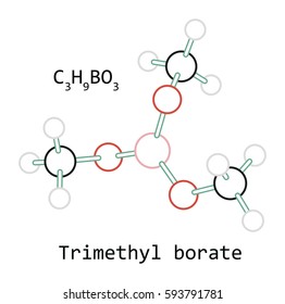 molecule C3H9BO3 Trimethyl borate svg