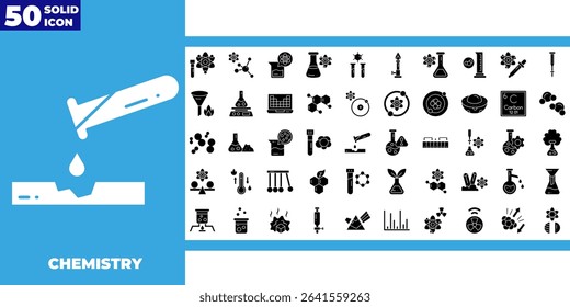 Molecule, cell, atom, protein editable stroke glyph icons set