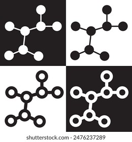 Molecule cell different style icon set. isolated on white and black background. EPS 10