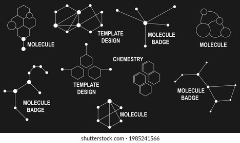 Molecule chemical structure, set of molecule structures. Vector illustration. Vector.