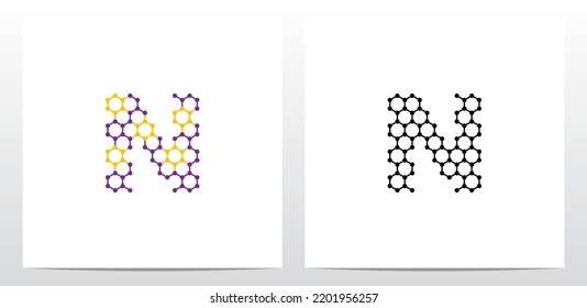 Molecule Chemistry Letter Logo Design N