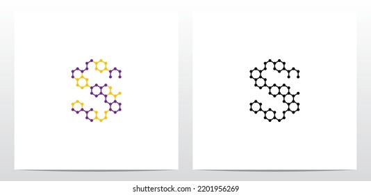 Molecule Chemistry Letter Logo Design S