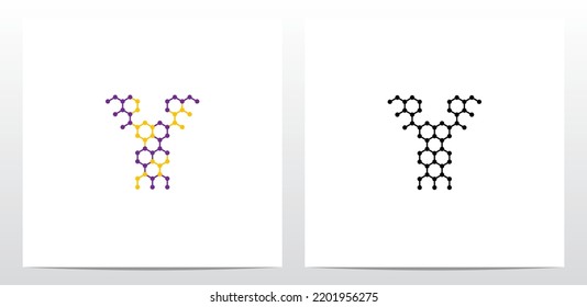 Molecule Chemistry Letter Logo Design Y