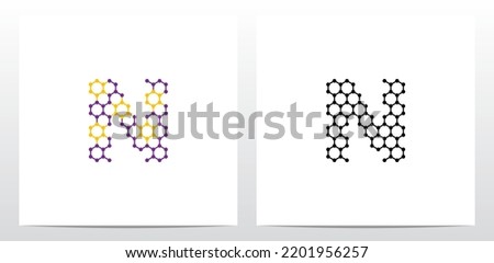 Molecule Chemistry Letter Logo Design N
