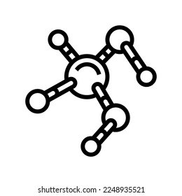 molecule chemistry line icon vector. molecule chemistry sign. isolated contour symbol black illustration