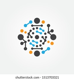 Molecule circle abstract, art line galaxy icon science