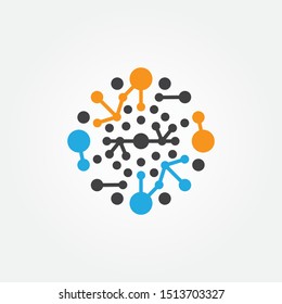 Molecule circle abstract, art line galaxy icon science