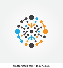 Molecule circle abstract, art line galaxy icon science