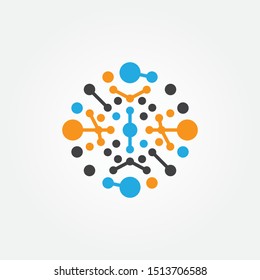 Molecule circle abstract, art line galaxy icon science