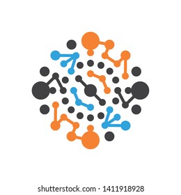 Molecule circle art line abstract