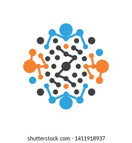Molecule circle art line abstract