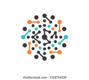 Molecule circle art line galaxy