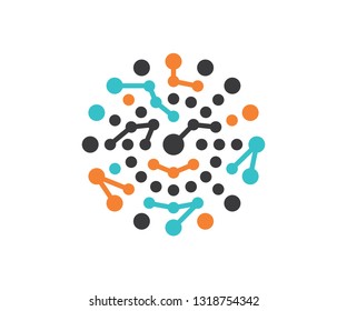 Molecule circle art line galaxy