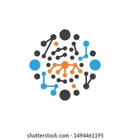 Molecule circle art line galaxy science