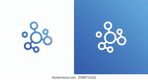 Molecule circle technology connection vector logo design with modern, simple, clean and abstract style. Icon for business, research, lab and personal branding.