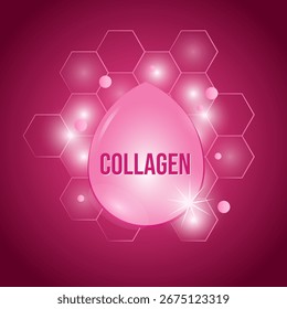 Molecule Collagen Solution Chemical Banner Template Design Vector