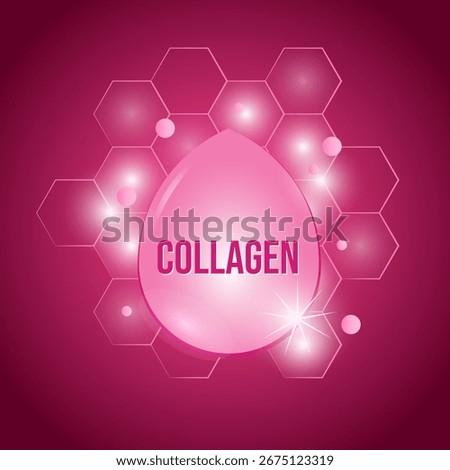 Molecule Collagen Solution Chemical Banner Template Design Vector