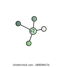 Molecule color gradient vector icon
