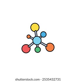 Molecule colored vector icon on white background