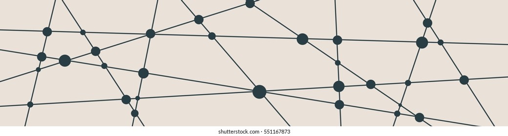 Molecule And Communication Background. Modern vector brochure or web banner design template. Connected lines with dots. Medical, technology, chemistry, science background