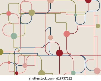 Molecule And Communication Background. Modern vector brochure or web banner design template. Connected lines with dots. Abstract city traffic map