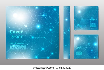 Molecule and Communication Background.Cover design template for annual report. Abstract modern vector illustration.