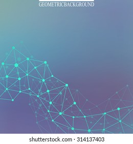 Molecule and communication with connected dots and lines. Graphic background for your design and text. Vector Illustration