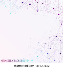 Molecule and communication with connected dots and lines. Graphic background for your design and text. Vector Illustration.