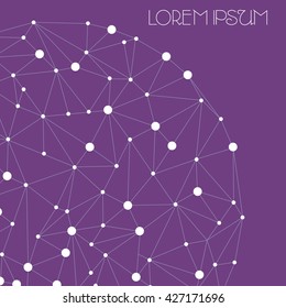 Molecule and communication with connected dots and lines. Graphic background for your design and text. Vector Illustration