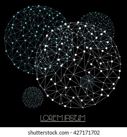 Molecule and communication with connected dots and lines. Graphic background for your design and text. Vector Illustration