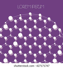 Molecule and communication with connected dots and lines. Graphic background for your design and text. Vector Illustration