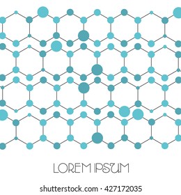 Molecule and communication with connected dots and lines. Graphic background for your design and text. Vector Illustration