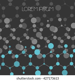Molecule and communication with connected dots and lines. Graphic background for your design and text. Vector Illustration
