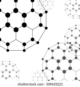 Molecule and communication with connected dots and lines. Graphic background for your design and text. Vector Illustration