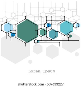Molecule and communication with connected dots and lines. Graphic background for your design and text. Vector Illustration
