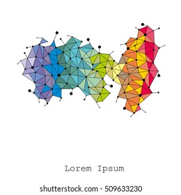 Molecule and communication with connected dots and lines. Graphic background for your design and text. Vector Illustration