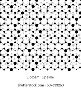 Molecule and communication with connected dots and lines. Graphic background for your design and text. Vector Illustration