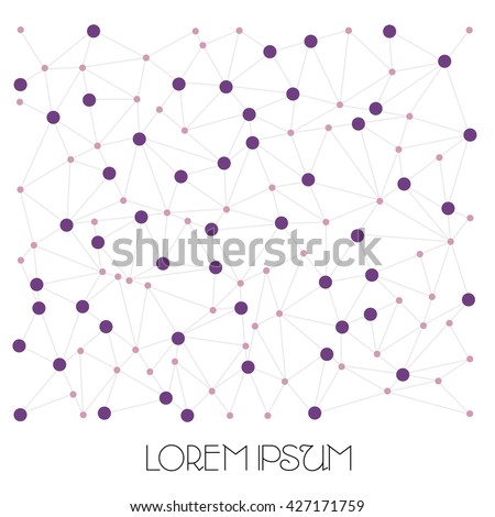 Molecule and communication with connected dots and lines. Graphic background for your design and text. Vector Illustration