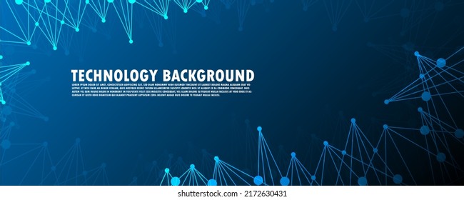 Fondo gráfico geométrico molécula y comunicación. Líneas conectadas con puntos. Concepto de ciencia, química, biología, medicina, tecnología. Innovación del concepto de comunicación de alta tecnología 