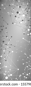 Molecule and communication. Scientific concept for your design. Connected lines with dots. vertical background. Vector