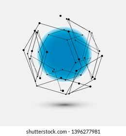Molecule and communication vector pattern. Abstract circle connected lines with dots.