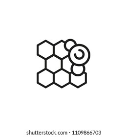 Molecule compounds line icon. Sieve, bond, model. Chemistry concept. Can be used for topics like science, research, physics, education