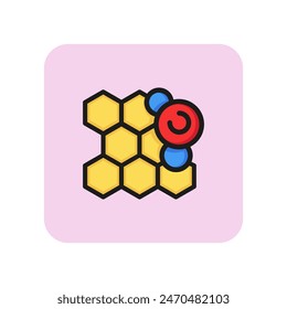 Molecule compounds line icon. Sieve, bond, model. Chemistry concept. Can be used for topics like science, research, physics, education
