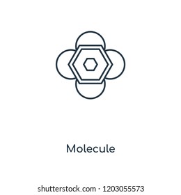 Molecule concept line icon. Linear Molecule concept outline symbol design. This simple element illustration can be used for web and mobile UI/UX.
