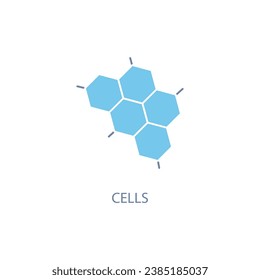 Molecule concept line icon. Simple element illustration. Molecule concept outline symbol design.