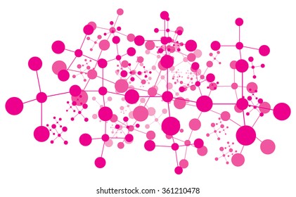 Molecule Concept of neurons structure isolate on white background.