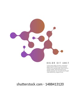 Molecule concept. Vector template for biology, medicine, science, laboratory. Atom connect.