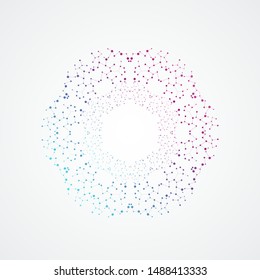 Molecule concept. Vector template for biology, medicine, science, laboratory. Atom connect.