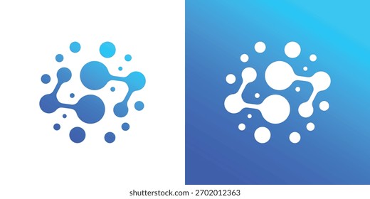 Molecule Connect Logo, un diseño de doble significado que combina Formas moleculares y líneas de conexión, simbolizando la ciencia, la colaboración y la tecnología moderna.