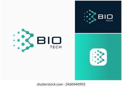 Molecule Connection Digital Technology Abstract Letter B Modern Vector Logo Design Illustration